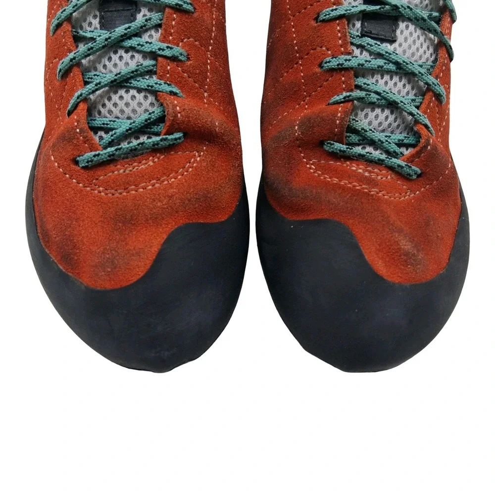Scarpa Shoes Womens 8.5 Mens 7.5 Orange Helix WMN Rock Climbing Suede Italy